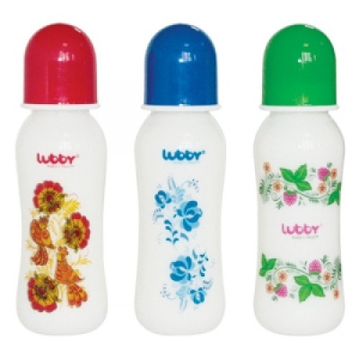 Бутылочка с соской Русские мотивы 250 мл Lubby 12019